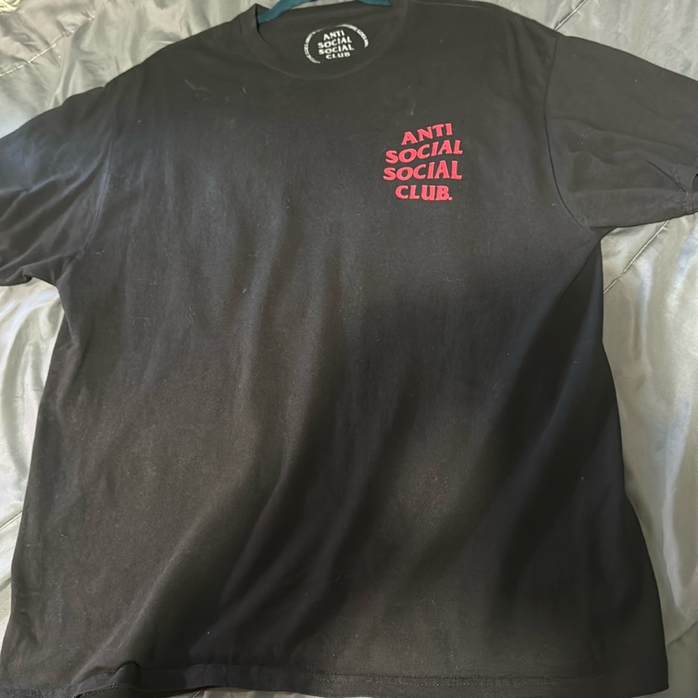 Anti social club Red lettering with Japanese coil fish